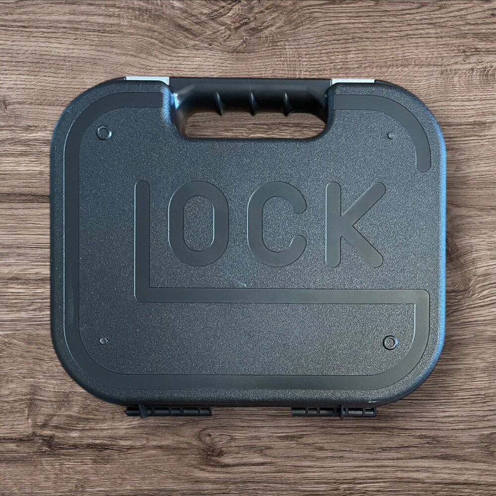 Glock 43 Factory OEM Hard Pistol Case With Cleaning Brush & Lock Clam Shell